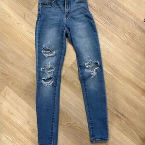 Refuge Blue Distressed Skinny Jeans